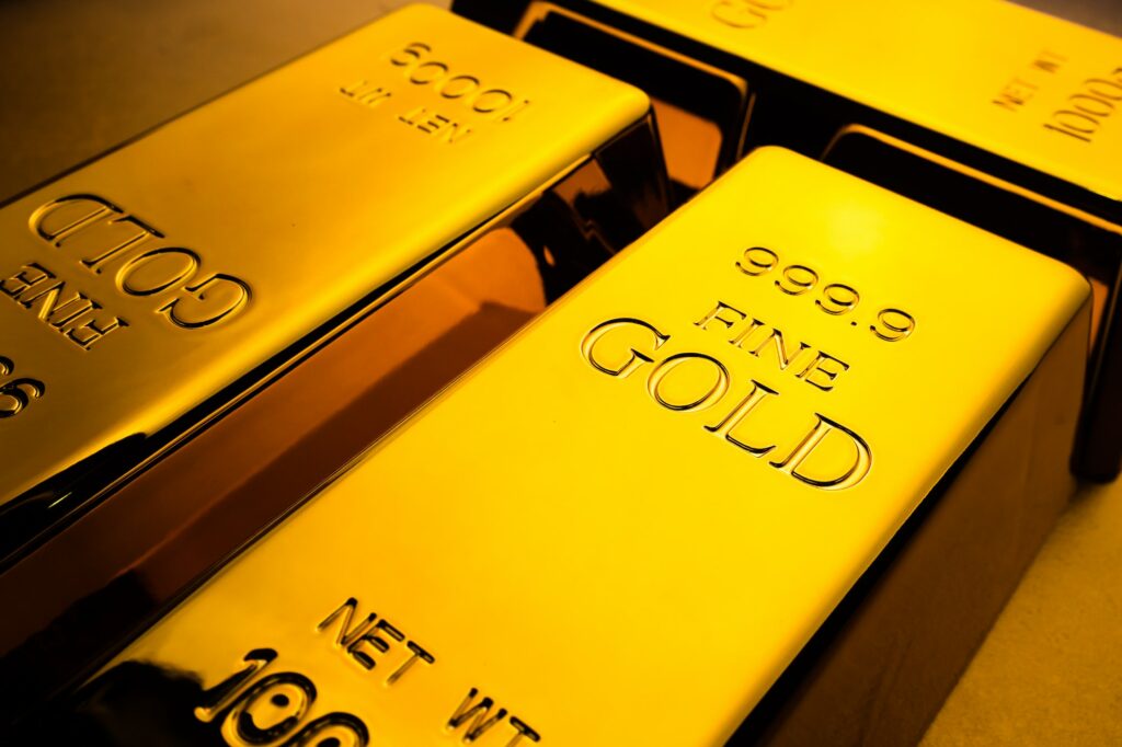 Close up of gold bars. financial concept